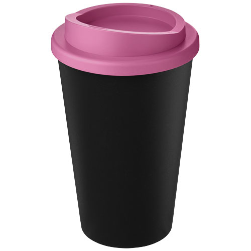 Gobelet publicitaire recyclé 350ml Americano® Noir et Rose